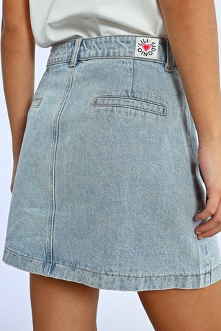 Minigonna in jeans a vita alta - Blu