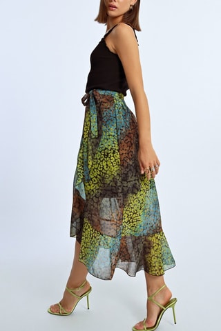 Gonna a portafoglio - Verde e marrone