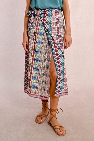 Gonna a portafoglio - Bordeaux ed ecrù