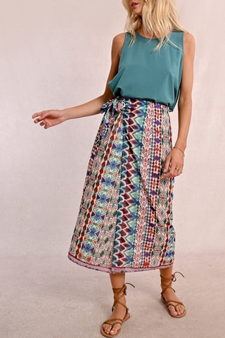 Gonna a portafoglio - Bordeaux ed ecrù