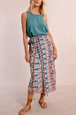 Gonna a portafoglio - Bordeaux ed ecrù