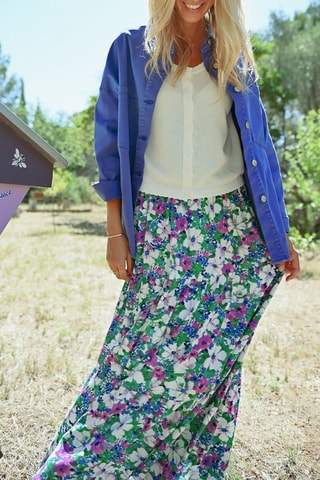 Gonna lunga - Verde e fucsia