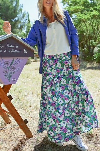 Gonna lunga - Verde e fucsia