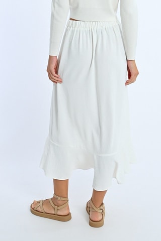 Gonna a portafoglio a vita alta - Bianco