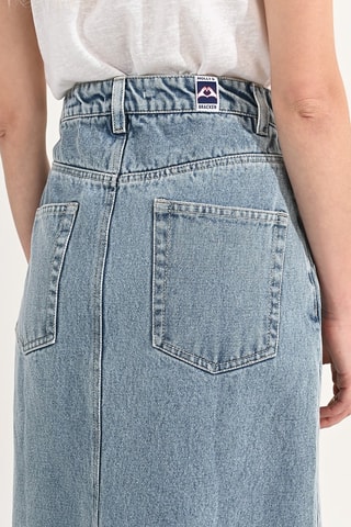 Gonna taglio dritto in jeans - Celeste - Molly Bracken