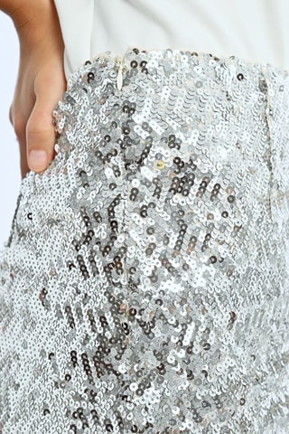 Gonna taglio dritto - Argentato