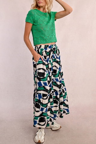 Saia comprida - Branco e preto