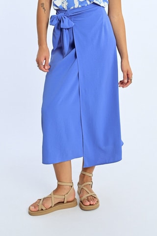 Gonna a portafoglio a vita alta - Celeste