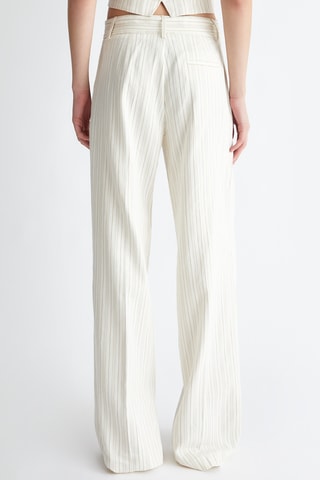 Pantalon de costume en lin taille haute - Blanc