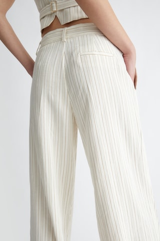 Pantalon de costume en lin taille haute - Blanc