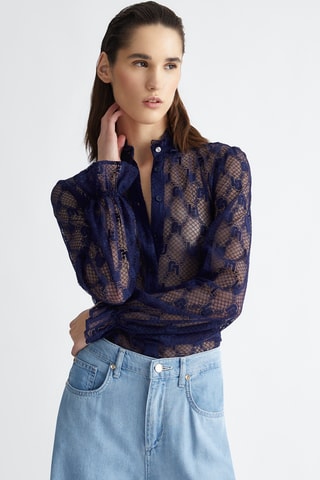 Chemisier en dentelle - Bleu foncé