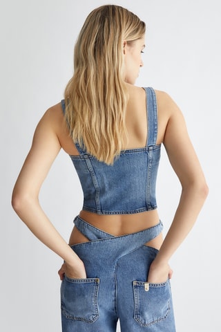 Top en jean - Bleu