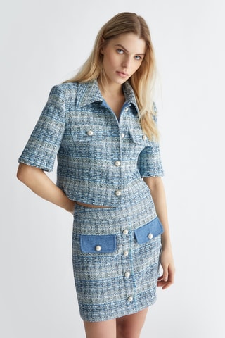 Veste en tweed - Bleu