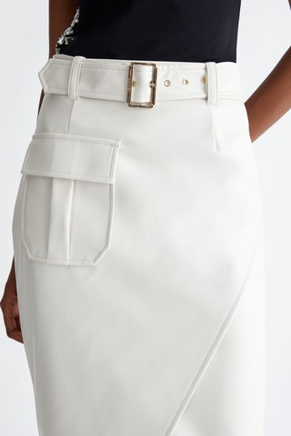 Jupe asymétrique taille haute - Blanc