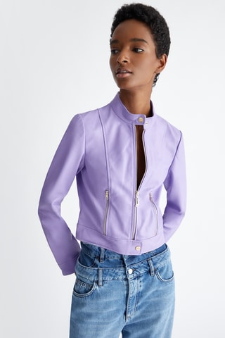 Veste courte en laine d’agneau - Violet