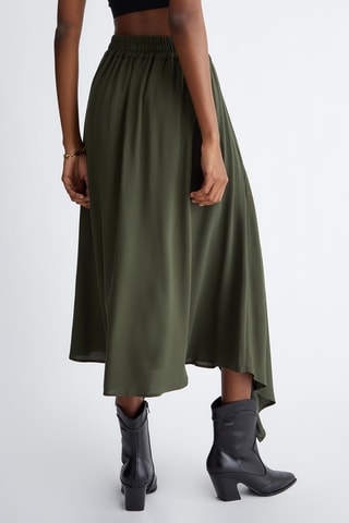 Jupe midi taille haute - Kaki