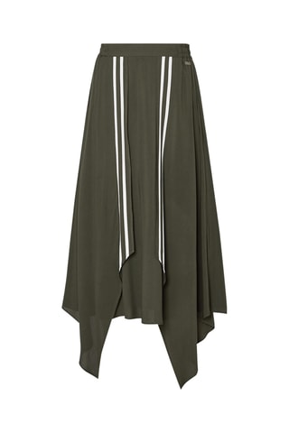 Jupe midi taille haute - Kaki