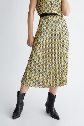 Jupe plissée taille haute - Multicolore