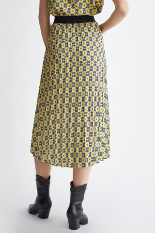 Jupe plissée taille haute - Multicolore