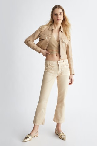 Giacca corta in lana d’agnello - Beige