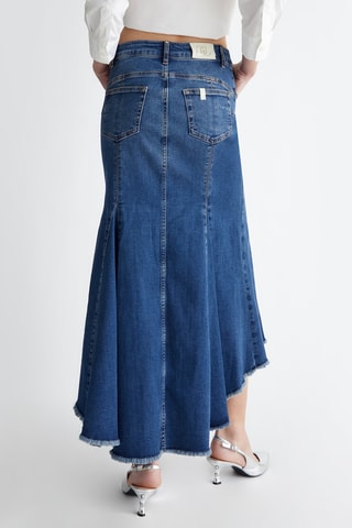 Jupe patineuse en jean - Bleu