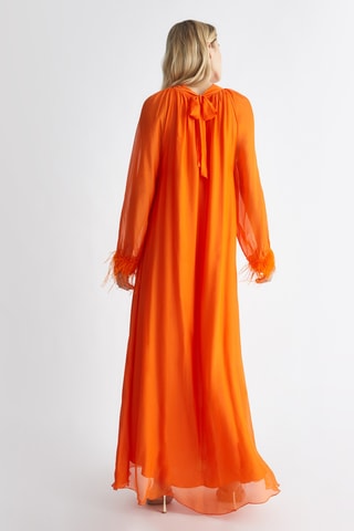 Robe longue en soie - Orange
