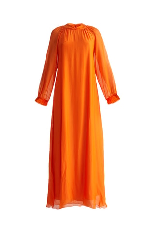 Robe longue en soie - Orange