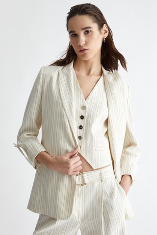 Veste de costume en lin - Blanc