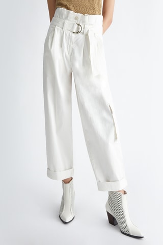 Pantalon 7/8 taille haute - Blanc