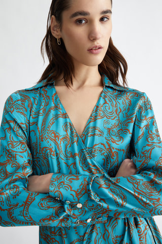 Robe portefeuille - Turquoise