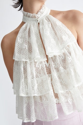 Blouse en dentelle - Blanc