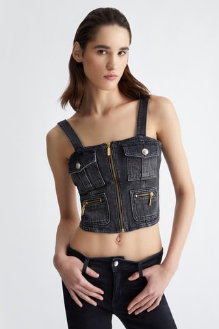 Top en jean - Bleu