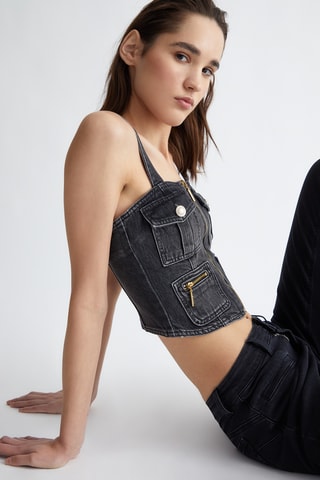 Top en jean - Bleu