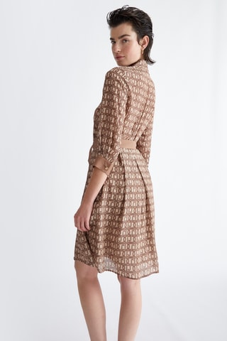 Robe chemise en soie - Marron