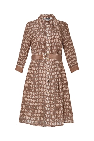 Robe chemise en soie - Marron