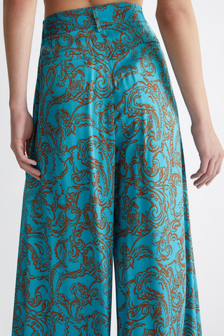 Pantaloni a vita alta - Turchese
