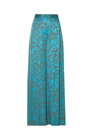 Pantaloni a vita alta - Turchese