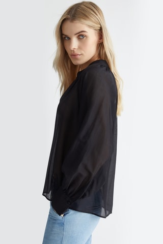 Blusa in seta - Nero