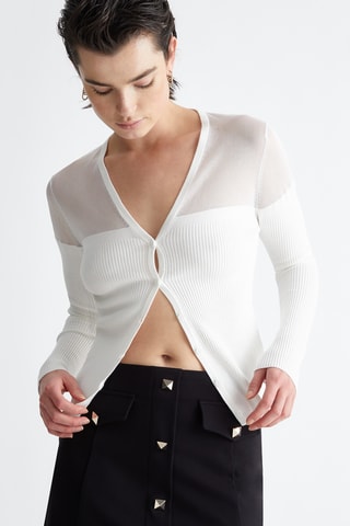 Gilet bi-matière - Blanc