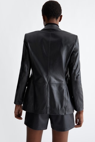Veste en cuir d'agneau - Noir