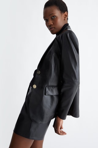 Veste en cuir d'agneau - Noir