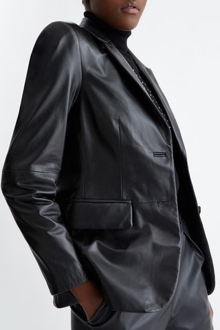 Veste en cuir d'agneau - Noir