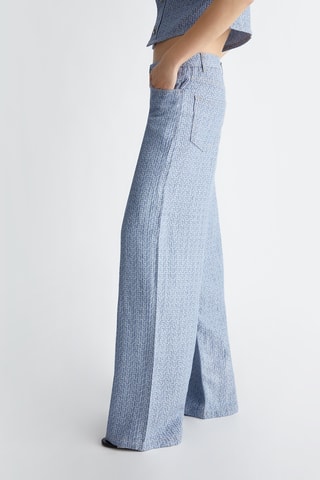 Jean baggy en lin - Bleu