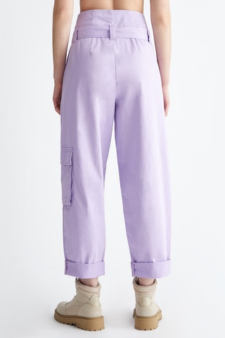 Pantaloni 7/8 a vita alta - Viola