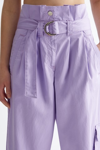 Pantaloni 7/8 a vita alta - Viola