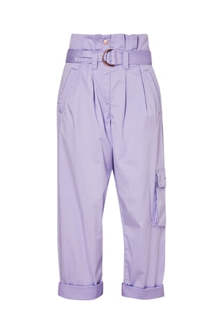 Pantaloni 7/8 a vita alta - Viola