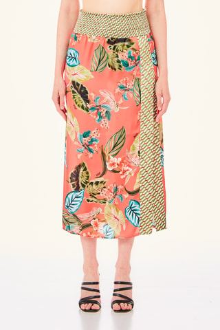 Jupe midi - Corail