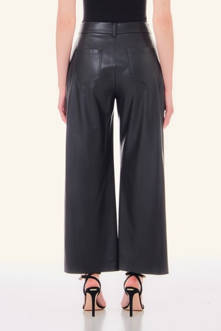 Pantaloni straight a vita alta - Nero