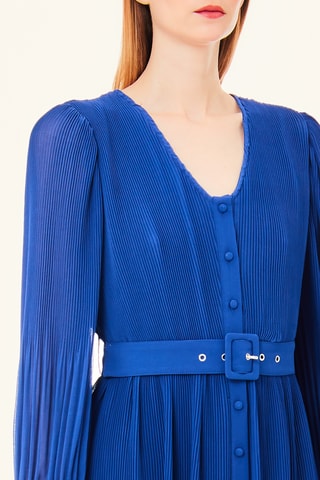 Robe plissée. - Bleu