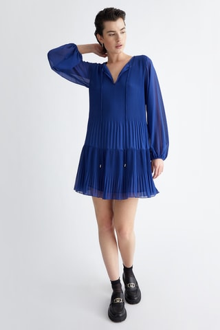 Robe plissée - Bleu